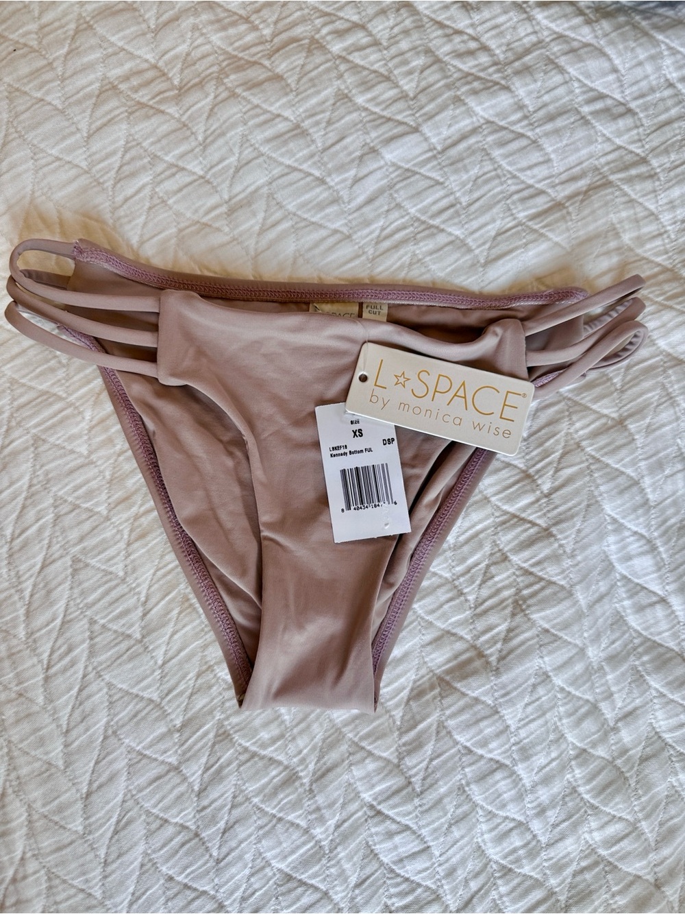 l*space Mauve-Taupe Triple Strap Bikini Bottom NWT